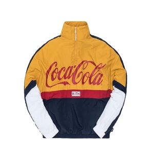 Kith x Coca-Cola Quarter Zip Nylon Windbreaker "Navy".